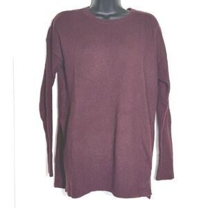 LOFT Women's Sweater‎ Size S Plum Purple Long Sleeve Knit Pullover Top
